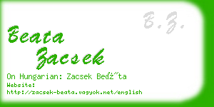 beata zacsek business card